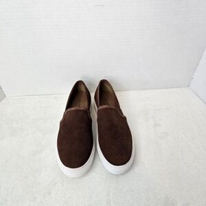 Women’s Slip-On Moccasins in Dark Brown – Casual Suede Look